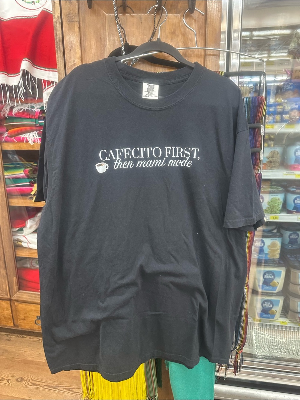 Comfort Colors Black "CAFECITO FIRST" Graphic Tee